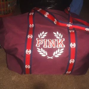 Pink duffle bag